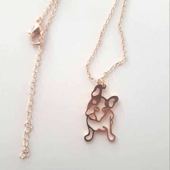 French Bulldog Shiny Charm Stainless Steel Adjustable 18" - 20" Necklace - Picture 5 of 12